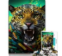 Puzzle per adulti 1000 pezzi Leopardo africano, giocattoli educativi per l'apprendimento, giochi per famiglie, adatti per la decorazione della scrivania (75x50cm)