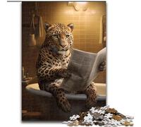 Puzzle per adulti 1000 pezzi Leopardo che legge il giornale Puzzle 1000 pezzi per adulti Regalo perfetto per le vacanze, giocattolo educativo (dimensioni 26x38cm)