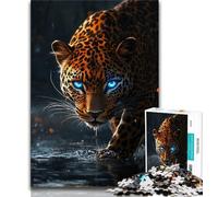 Puzzle per adulti 1000 pezzi Leopardo della giungla, giocattoli educativi per l'apprendimento Giochi per famiglie Adatto per la decorazione della scrivania (38x26cm)