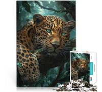 Puzzle per adulti 1000 pezzi leopardo della giungla tropicale Fatto di cartone per età 14+ Gara di velocità a mano Regali di compleanno di Natale misurare:26x38cm/10.24 x 14.96pollice
