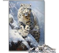 Puzzle per adulti 1000 pezzi Leopardo delle nevi, gioco per famiglie antistress sfida difficile rafforza l'amore tra coppie 26x38cm
