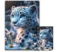 Puzzle per adulti 1000 pezzi Leopardo delle nevi Puzzle in legno Ideale per divertimento in famiglia, relax e regali per le feste 50X75CM