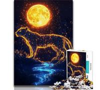Puzzle per adulti 1000 pezzi Leopardo dorato, gioco stimolante, giocattoli, decorazione da parete, regali unici per compleanno e Natale, 50x75cm