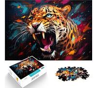 Puzzle per adulti 1000 pezzi Leopardo Gioco di riflessione divertente a casa Regalo di compleanno Regali di viaggio adatto per adolescenti da 14 anni e oltre 26 x 38 cm