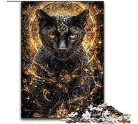 Puzzle per adulti 1000 pezzi Leopardo nero dorato Puzzle da 1000 pezzi Regalo di Natale per adolescenti Riduzione dello stress fantastico per la famiglia (dimensioni 50x75cm)