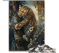Puzzle per adulti 1000 pezzi Leopardo sull'albero Puzzle per adulti 1000 pezzi per adolescenti Giochi educativi per famiglie Decorazione per la casa Regalo (dimensioni 26x38cm)