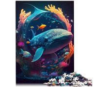 Puzzle per adulti, 1000 pezzi, leviatano psichedelico, gioco sofisticato, 50 x 75 cm, regalo di compleanno, arte da parete per adolescenti dai 14 anni in su