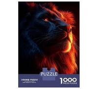 Puzzle Per Adulti 1000 Pezzi Lion Portrait Fire And Shadow Puzzle Rompicapo Gioco Difficile Regali Difficili Per Amici E Familiari 38x26cm/1000pcs