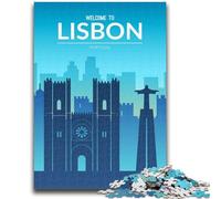 Puzzle per adulti 1000 pezzi Lisbona Portogallo per gioco educativo sfida giocattolo ideale come regalo per tutta la famiglia (dimensioni 38x26cm)