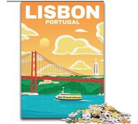Puzzle per adulti 1000 pezzi LISBONA PORTOGALLO VIAGGIO ARTE, per età 14 e oltre Ogni pezzo è unico - Gioco divertente e stimolante per tutta la famiglia Ottimo regalo 50x75cm