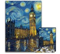 Puzzle per adulti 1000 pezzi Londra sotto il cielo notturno Puzzle in legno per regali di decorazione per la casa, giocattolo stimolante per la famiglia Perfetto per le serate di gioco 50X75CM