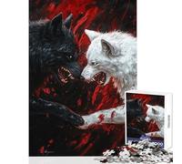 Puzzle per adulti 1000 pezzi Lupi in bianco e nero Giocattoli antistress Idee regalo Gioco pratico Migliorare l'amore tra coppie Dimensioni 50x75cm