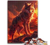 Puzzle per adulti 1000 pezzi Lupi sul vulcano Puzzle per adulti, antistress Sfida difficile Regali di Babbo Natale segreto (26x38cm)