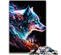 Puzzle per adulti 1000 pezzi Lupo antistress sfida difficile adatto per la decorazione della scrivania 26x38cm
