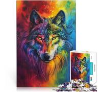 Puzzle per adulti, 1000 pezzi, lupo arcobaleno, puzzle familiare, divertente 26 x 38 cm, migliorare l'amore tra le coppie per adolescenti dai 14 anni e oltre