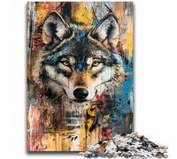 Puzzle per adulti 1000 pezzi Lupo Arte, adatto per età 14 e oltre Giochi educativi per la casa Giocattoli fai da te Opera d'arte Regalo 50X75CM