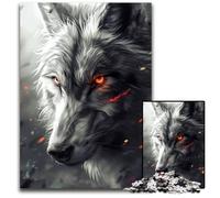 Puzzle per adulti 1000 pezzi Lupo che perfora lo sguardo Puzzle impossibili per adulti Ideale per divertimento in famiglia Relax e regali per le feste 1000 pezzi (38x26 cm)