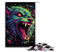 Puzzle per adulti 1000 pezzi Lupo che ulula gioco educativo giocattolo decorazione unica per la casa e regali 75x50 cm