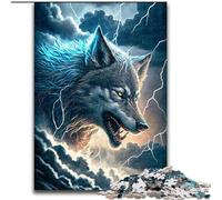 Puzzle per adulti 1000 pezzi Lupo del sogno cosmico in legno regalo per uomini e donne per occasioni quotidiane e speciali 50x75cm festa di compleanno per uomini e donne