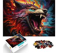 Puzzle per adulti 1000 pezzi Lupo dell'inferno colorato gioco educativo difficile per compleanno, Natale 14,96 pollici x 20,47 pollici