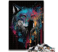 Puzzle per adulti 1000 pezzi Lupo difficile colorato per età 14+ Giochi educativi per adulti e adolescenti Opera d'arte regalo 50x75cm
