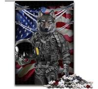 Puzzle per adulti 1000 pezzi Lupo grigio nell'aeronautica militare in legno perfetto per decorare la casa o l'ufficio ideale come regalo di Natale decorazione artistica fai da te perfetto regalo