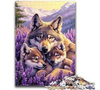 Puzzle per adulti 1000 pezzi Lupo lavanda per 14+ Gioco di sfida unico Giochi per famiglie Regali di compleanno di Natale 50x75cm
