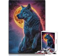 Puzzle per adulti 1000 pezzi Lupo Lupo mannaro Paesaggio Sfida difficile Gioco pratico per bambini dai 14 anni in su (dimensioni 38x26cm)