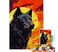 Puzzle per adulti 1000 pezzi Lupo Vettoriale Giochi Rilassanti Sfida per l'Intelligenza e la Mente Giocattolo Creatività Ottimo Regalo Attività per la Famiglia (Dimensioni 38x52cm)
