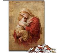Puzzle per adulti 1000 pezzi Madonna col Bambino in legno, rompicapo ad alta difficoltà per adolescenti, dimensioni 50X75cm, gioco interattivo per famiglie