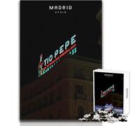 Puzzle per adulti 1000 pezzi Madrid Giochi rilassanti Vacanza a casa Uccidere il tempo Regali di Babbo Natale segreto Dimensioni 50x75cm