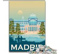 Puzzle per adulti 1000 pezzi Madrid Spagna Paesaggio urbano, per età 14 e oltre Ogni pezzo è unico - Gioco divertente e stimolante per tutta la famiglia Ottimo regalo 50x75cm