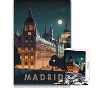 Puzzle per adulti 1000 pezzi Madrid Spagna Viaggio Gioco educativo per famiglie Modello di assemblaggio Regali di Babbo Natale segreto Dimensioni 38x26cm