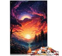 Puzzle per Adulti 1000 Pezzi magico cielo colorato Modello assemblaggio Stress Reliever Staycation Uccidere tempo 50 x 74,9 cm Adatto per e adolescenti 14+