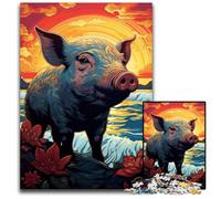 Puzzle per adulti 1000 pezzi Maiale e tramonto sull'oceano Puzzle di carta per adulti Gioco per adulti Regalo Gioco interattivo per famiglie Sfida mentale Regalo 1000 pezzi (38x26 cm)
