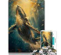 Puzzle per adulti 1000 pezzi Majestic Fantasy Whale Puzzle per adulti,giochi di attività per famiglie impegnativi,giocattolo fai da te per regali di decorazione da parete per la casa (75x50cm)
