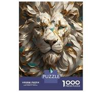 Puzzle Per Adulti 1000 Pezzi Marble And Gold Lion Head Puzzle Rompicapo Gioco Difficile Regali Difficili Per Amici E Familiari 70x50cm/1000pcs