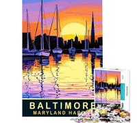 Puzzle per adulti 1000 pezzi Maryland Harbor Baltimore per giochi educativi Giocattoli educativi Giochi educativi Regali di Babbo Natale segreto per donne (dimensioni 50x75cm)
