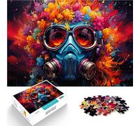 Puzzle per adulti, 1000 pezzi, maschera antigas, antistress, 26 x 38 cm, intera famiglia per adolescenti dai 14 anni in su