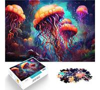 Puzzle per adulti 1000 pezzi meduse colorate difficili e stimolanti sfida per l'intelligenza del cervello giocattolo avvincente 26x38cm