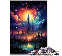 Puzzle per adulti, 1000 pezzi, meravigliosa città notturna, puzzle da gioco sofisticato, 26 x 38 cm, intera famiglia
