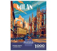 Puzzle Per Adulti 1000 Pezzi Milan Streets Puzzle Per Adolescenti Giochi Rilassanti Analisi E Logica Riduzione Dello Stress Regali 52x38cm/1000pcs