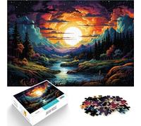 Puzzle per adulti, 1000 pezzi, miracolo sotto il tramonto, attività di pensiero per alleviare lo stress per adolescenti dai 14 anni in su, 26 x 38 cm