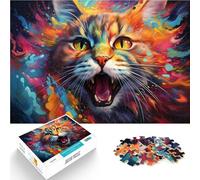 Puzzle per adulti 1000 pezzi Misterioso gatto colorato Difficile e sfida Segreto Babbo Natale Regali 50 x 74,9 cm per adolescenti dai 14 anni in su