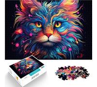 Puzzle per adulti 1000 pezzi misterioso gatto colorato gioco di pensiero 26 x 38 cm antistress vacanza a casa tempo
