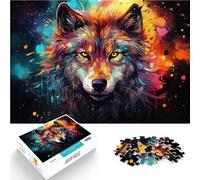 Puzzle per adulti, 1000 pezzi, misterioso lupo spaziale, divertimento in famiglia, sfida per l'intelligenza cerebrale, giocattolo avvincente, 26 x 38 cm
