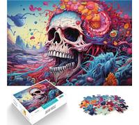 Puzzle per adulti 1000 pezzi misterioso teschio colorato difficile e stimolante 26 x 38 cm adatto come decorazione da scrivania per adolescenti dai 14 anni in su