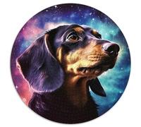Puzzle per adulti, 1000 pezzi, modello Galaxy Chihuahua, puzzle rotondo, sviluppa la coordinazione occhio-mano, perfetto come regalo di compleanno (67,5x67,5 cm)