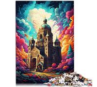 Puzzle per adulti 1000 pezzi Monastero di Czestochowa Puzzle con poster e scheda di domande e risposte per i 14 anni 26x38cm