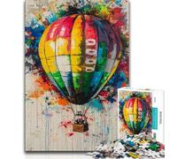 Puzzle per adulti 1000 pezzi Mongolfiera Dipinto a olio 1000 pezzi per adulti gioco a quiz ideale come regalo per tutta la famiglia 26x38cm